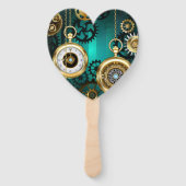 Éventail Veille bijoux Steampunk sur un Arrière - plan vert (Dos)