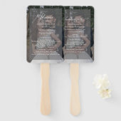 Éventail Vellum Black & White Overlay Photo Wedding Program (Devant et derrière)