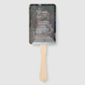 Éventail Vellum Black & White Overlay Photo Wedding Program (Devant)