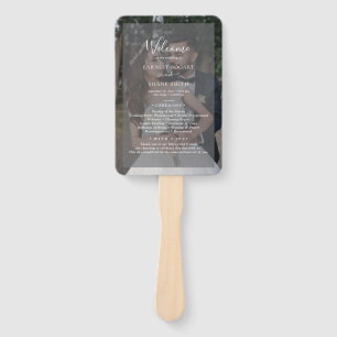 Éventail Vellum Black & White Overlay Photo Wedding Program