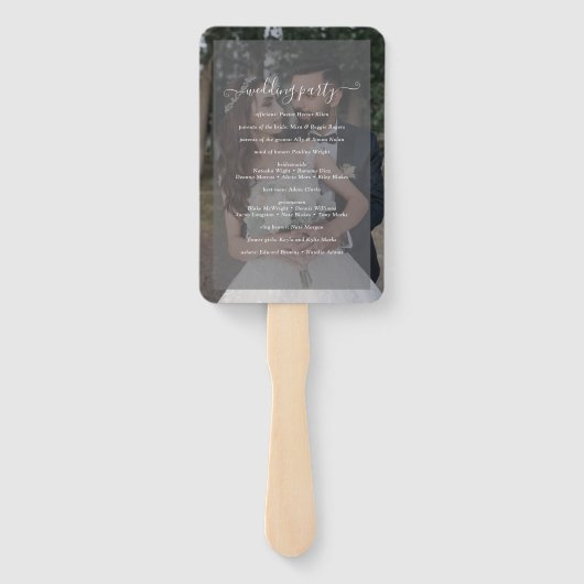 Éventail Vellum Black & White Overlay Photo Wedding Program (Dos)