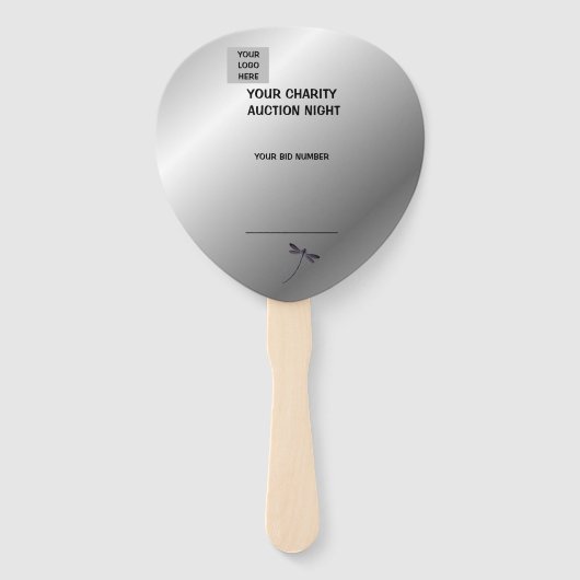 Éventail Vente aux enchères de charité Silver Sheen (Dos)