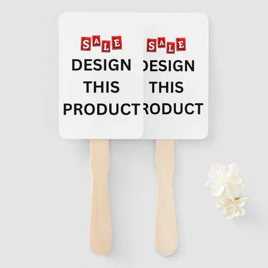 Éventail VENTE ! Ventilateur à main - Rectangle - Ensemble  (Devant et derrière)