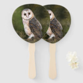 Éventail Ventilateur à main de Barn Owl (Devant et derrière)