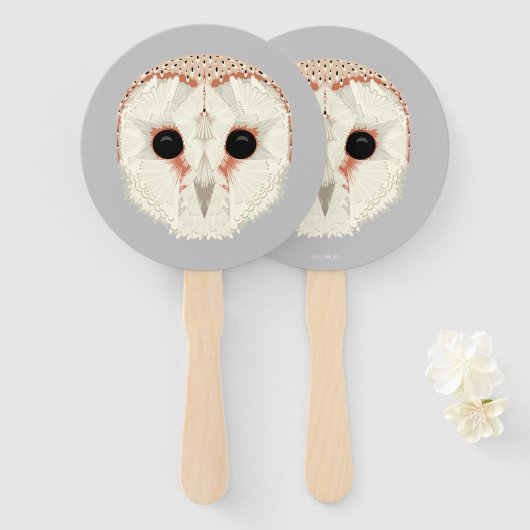 Éventail Ventilateur à main de Barn Owl (Devant et derrière)