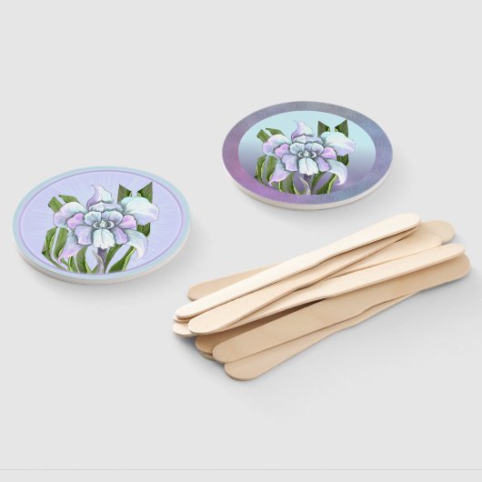 Éventail Ventilateur à main de fleur Smeraldo (Non-assemblé)