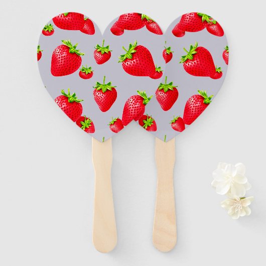 Éventail ventilateur à main de fraise (Devant et derrière)