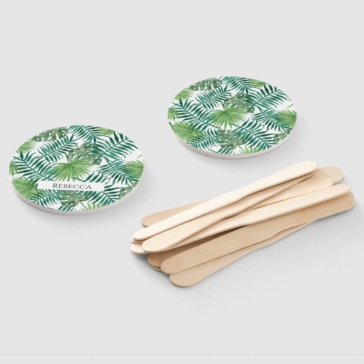 Éventail Ventilateur à main d'été Feuille Tropical Palm Gre (Non-assemblé)