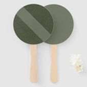 Éventail Ventilateur à main diagonal vert mousse (Devant et derrière)