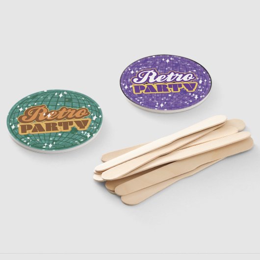 ÉVENTAIL VENTILATEUR À MAIN DISCO RETRO (Non-assemblé)