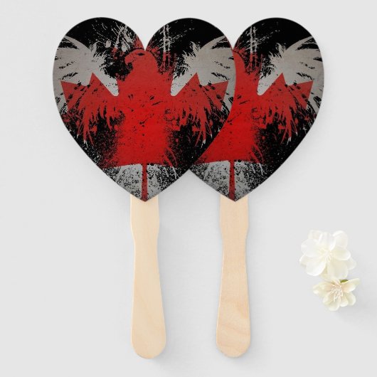 Éventail Ventilateur à main - Forme de drapeau canadien d'u (Devant et derrière)