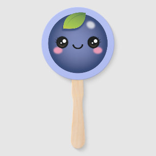 Éventail Ventilateur à main Kawaii Blueberry