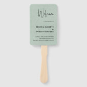 Éventail Ventilateur à main Mariage à stylo noir simple (Devant)