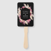 Éventail Ventilateur à main Mariage Boho Black Burgundy (Devant)