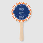 Éventail Ventilateur à main Mariage de Quatrefoil bleu oran (Dos)