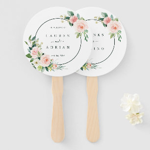 Éventail Ventilateur à main Mariage en fleur rose