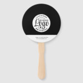 Éventail Ventilateur À Main Noir Noir Avec Logo (Devant)