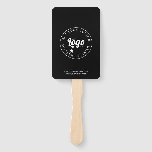 Éventail Ventilateur À Main Personnalisé Avec Logo | Noir (Devant)