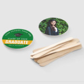 Éventail Ventilateur à main personnalisé Gold et Green Grad (Non-assemblé)