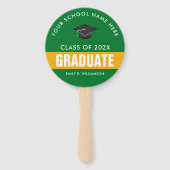 Éventail Ventilateur à main personnalisé Gold et Green Grad (Devant)