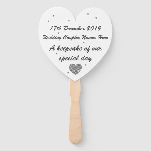 Éventail Ventilateur à main personnalisée - Mariage Keepsak (Devant)