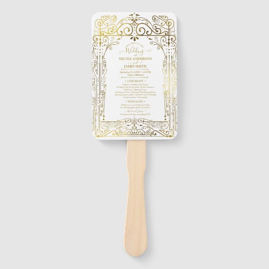 Éventail Ventilateur à main pour le programme de mariage Go (Devant)