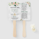 Éventail Ventilateur à main pour le programme de mariage ro (Devant et derrière)