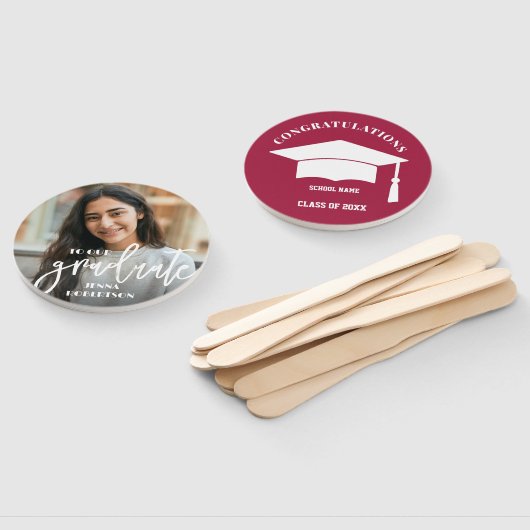 Éventail Ventilateur à main pour les diplômés (Non-assemblé)