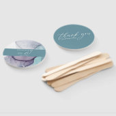 Éventail Ventilateur à main pour Mariage  à alcool Turquois (Non-assemblé)