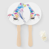 Éventail Ventilateur de chien arc-en-ciel (Devant et derrière)