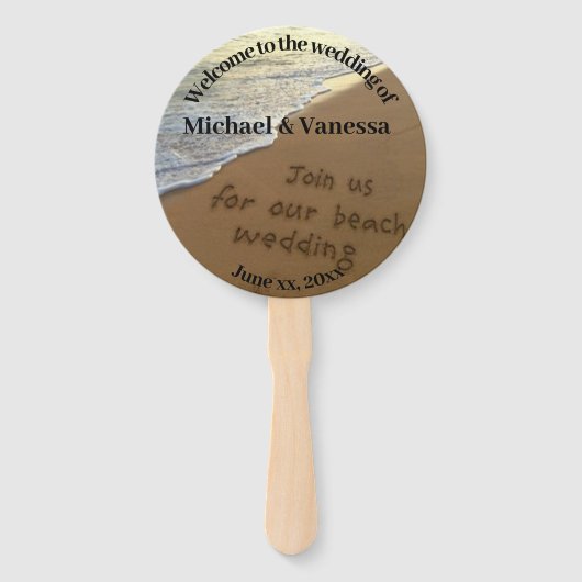 Éventail Ventilateur De Clients De Mariage De Plage (Dos)