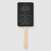 Éventail Ventilateur de main mariage floral noir (Dos)