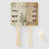 Éventail Ventilateur de Mariage de libellules (Devant et derrière)