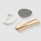 Éventail Ventilateur de menu Mariage géométrique à script s (Non-assemblé)