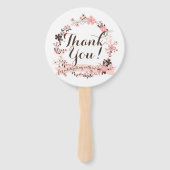 Éventail Ventilateur de Merci de  rose et Brown (Devant)