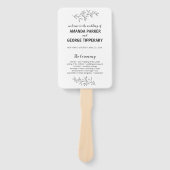 Éventail Ventilateur de programme de mariage rustique et él (Devant)