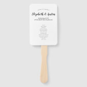 Éventail Ventilateur de programme de mariage simple et élég (Devant)