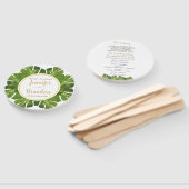 Éventail Ventilateur de programme de mariage tropical et or (Non-assemblé)