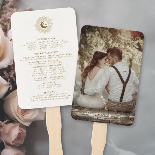 Éventail Ventilateur de programme intemporel Sun et Moon