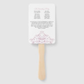 Éventail Ventilateur de programme Mariage damassé élégant r (Dos)