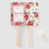 Éventail Ventilateur d'impression classique rouge rose et b (Devant et derrière)