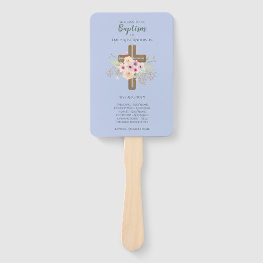 Éventail Ventilateur du programme de Baptême BOYS - avec ch (Devant)