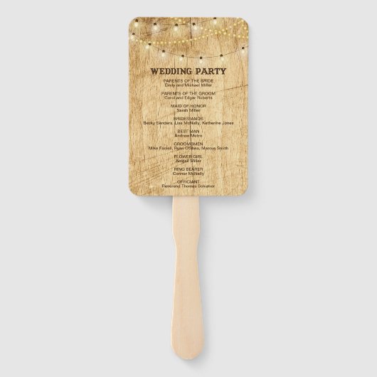 Éventail Ventilateur du programme de cérémonie de mariage c (Dos)