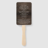 Éventail Ventilateur du programme de cérémonie de Mariage d (Dos)