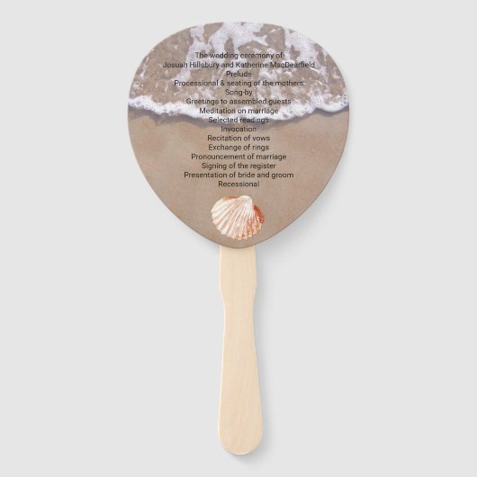 Éventail Ventilateur du programme de mariage à thème décont (Devant)