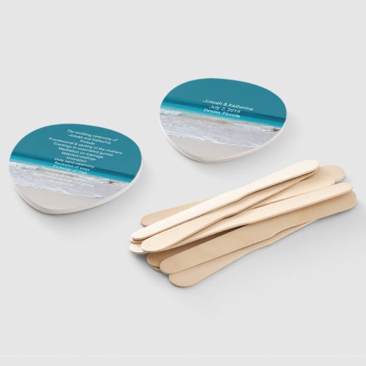 Éventail Ventilateur du programme de mariage à thème White  (Non-assemblé)