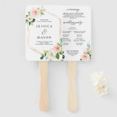 Éventail Ventilateur du programme de mariage Air Blush (Devant et derrière)