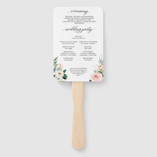 Éventail Ventilateur du programme de mariage Air Blush (Dos)