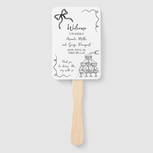 Éventail Ventilateur du programme de mariage bizarré (Devant)