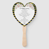 Éventail Ventilateur du programme de mariage Black Gold Blu (Devant)